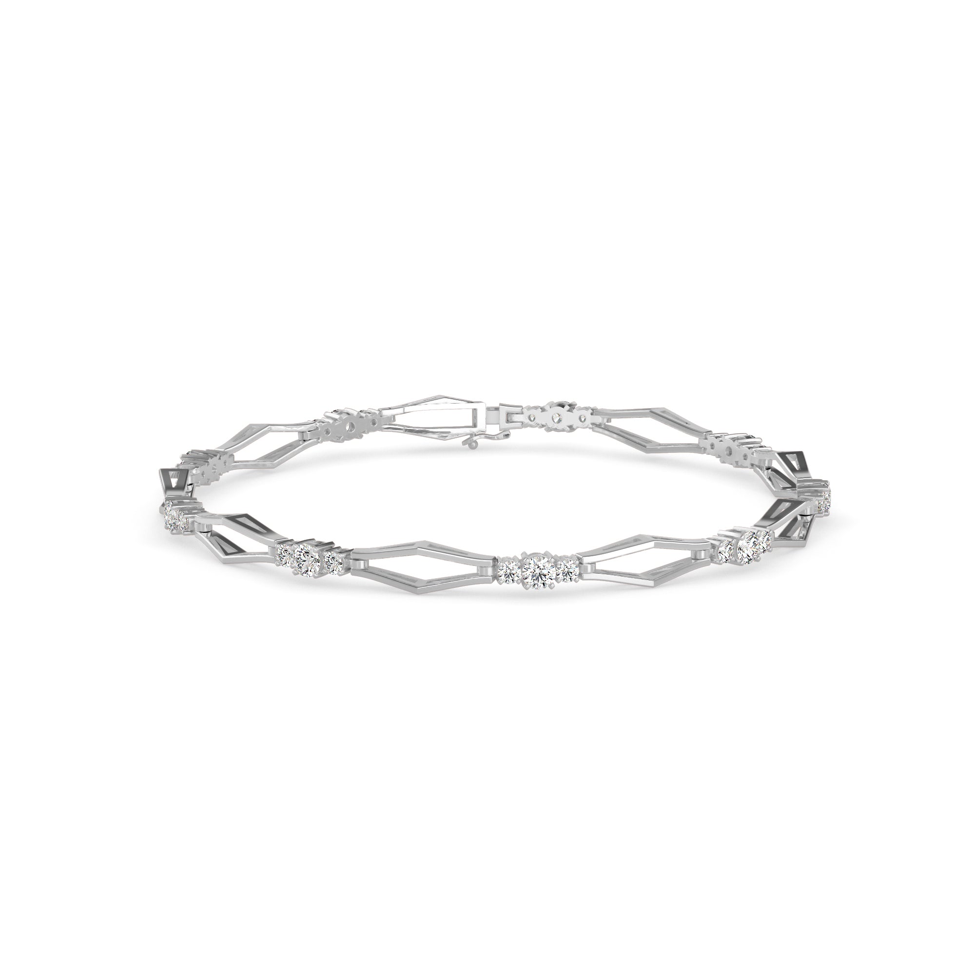 Duke Diamond Tennis Bracelet-Silver