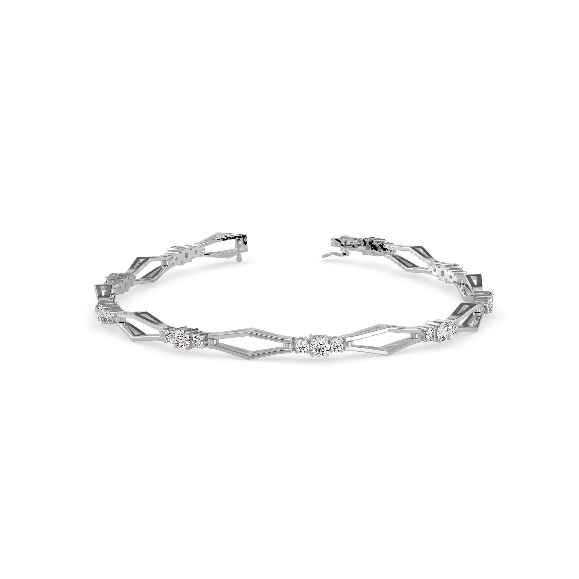 Duke Diamond Tennis Bracelet-Silver