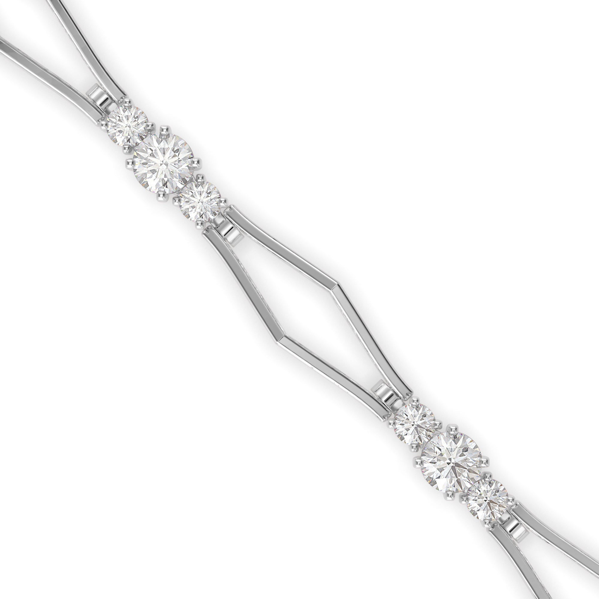 Duke Diamond Tennis Bracelet-Silver