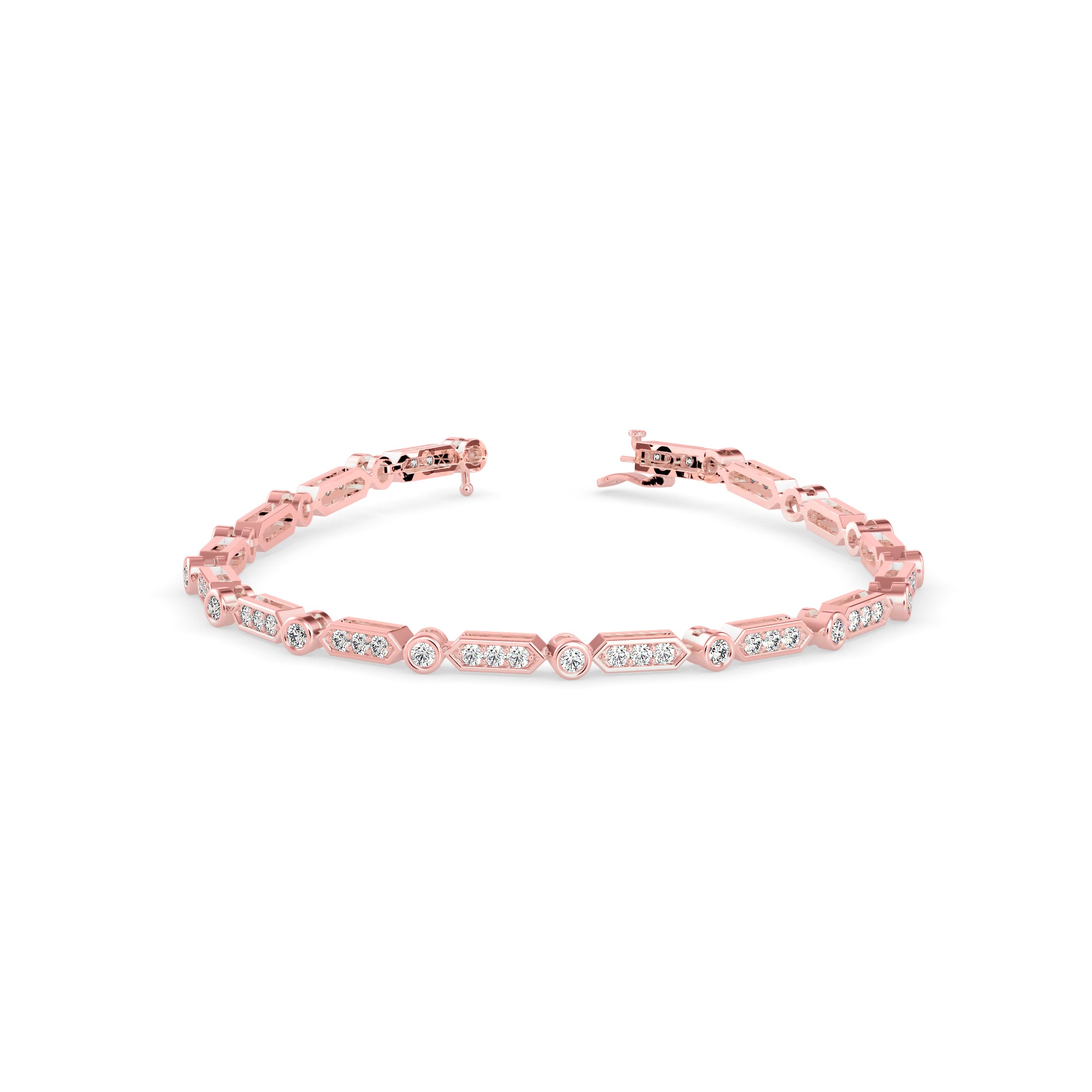 Tycoon Diamond Tennis Bracelet-Rose Gold