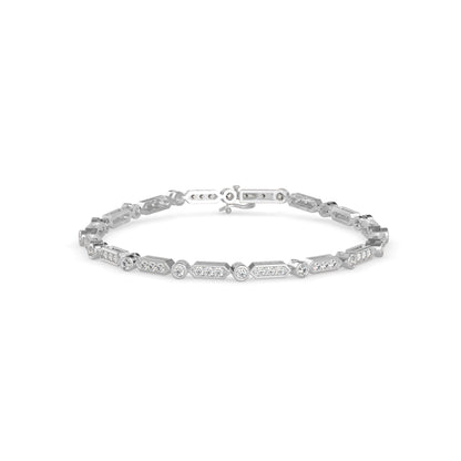 Tycoon Diamond Tennis Bracelet-Silver