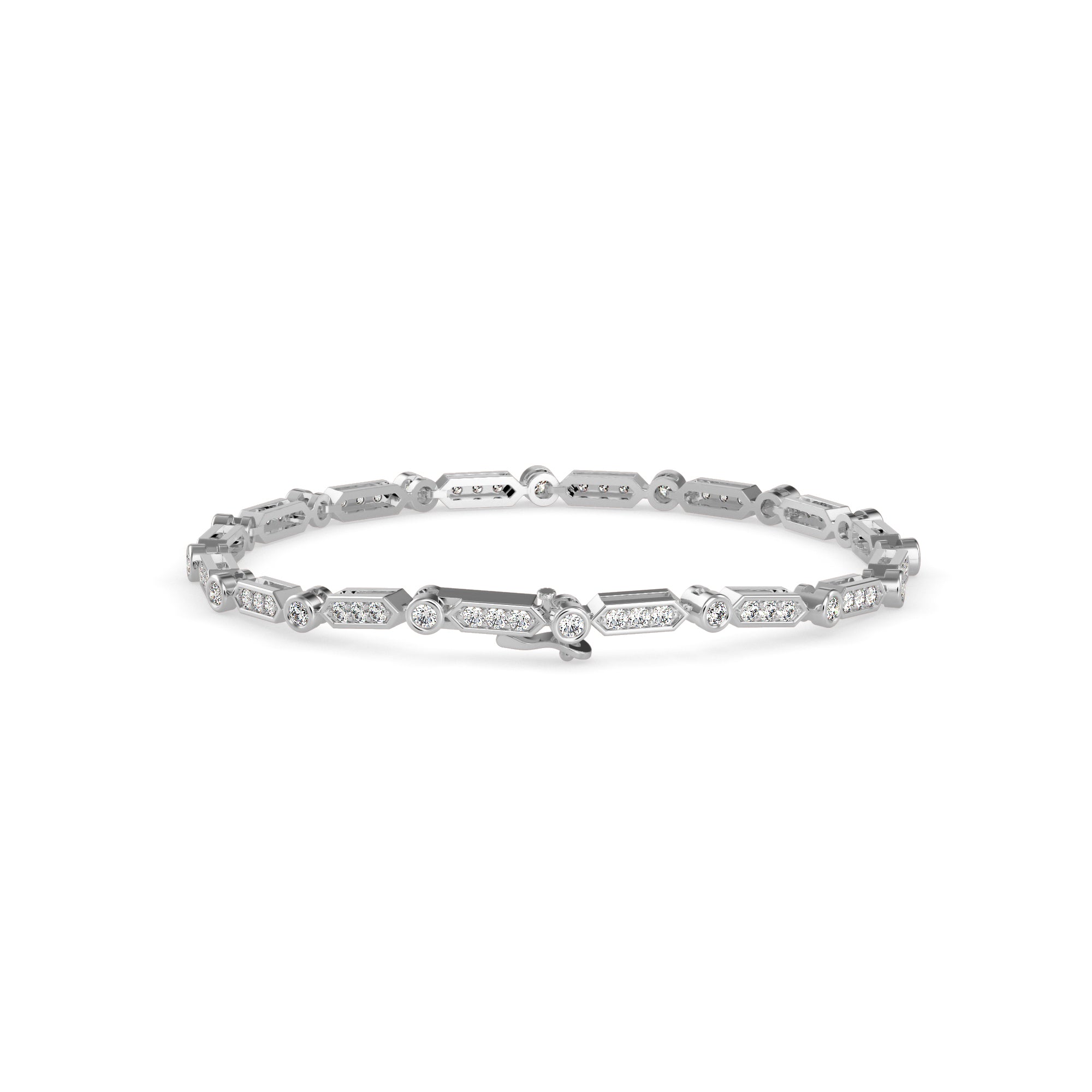 Tycoon Diamond Tennis Bracelet-Silver