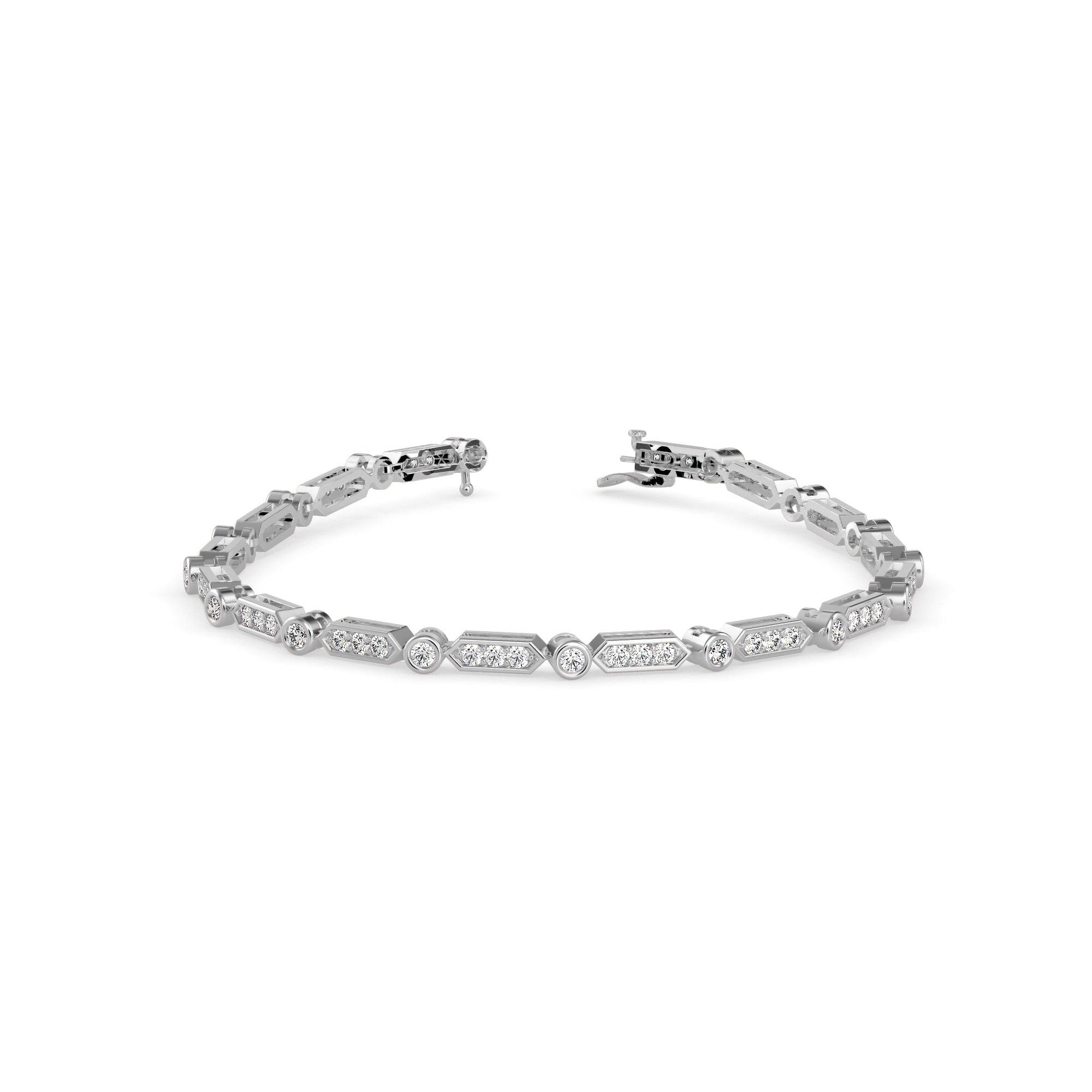 Tycoon Diamond Tennis Bracelet-Silver