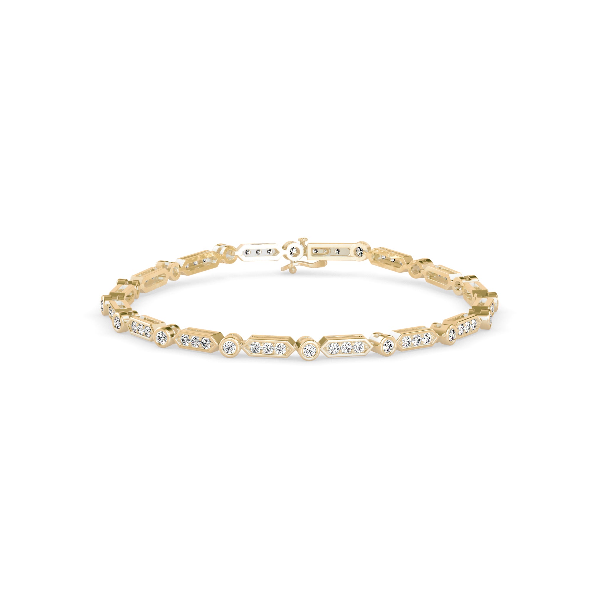 Tycoon Diamond Tennis Bracelet-Golden