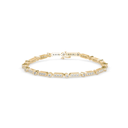 Tycoon Diamond Tennis Bracelet-Golden