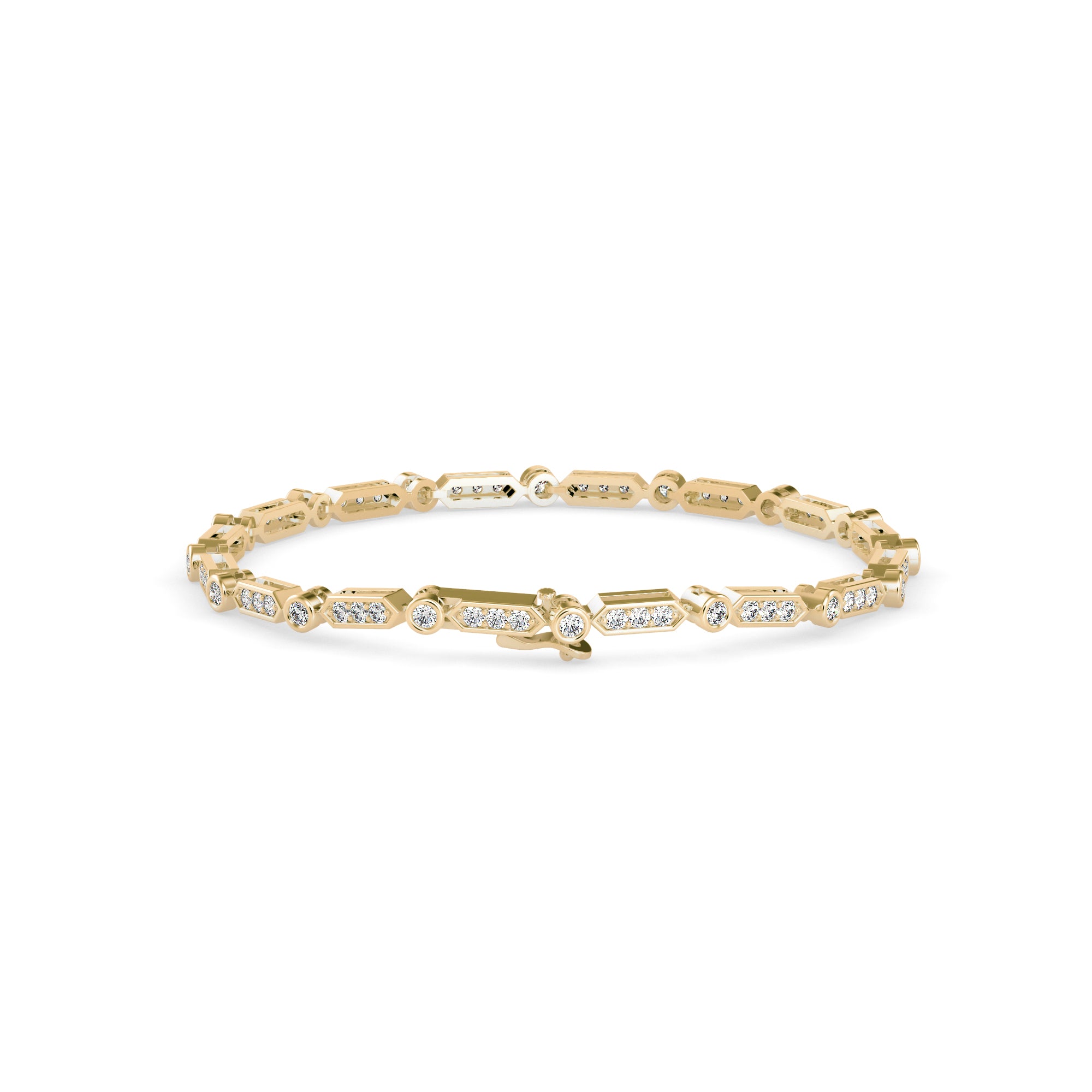 Tycoon Diamond Tennis Bracelet-Golden