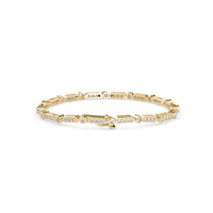 Tycoon Diamond Tennis Bracelet-Golden