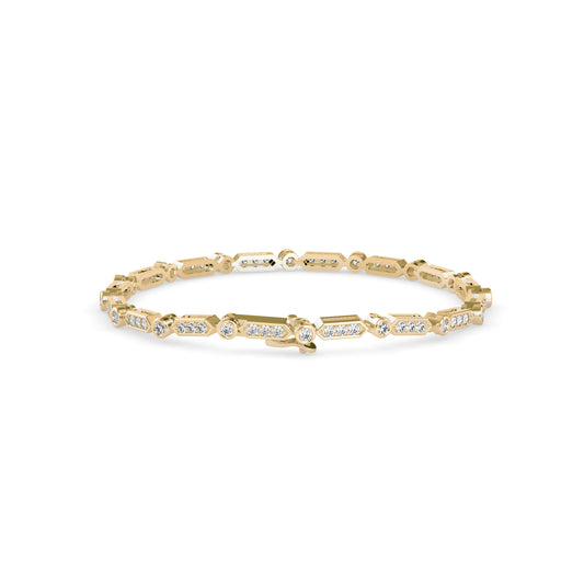 Tycoon Diamond Tennis Bracelet-Golden