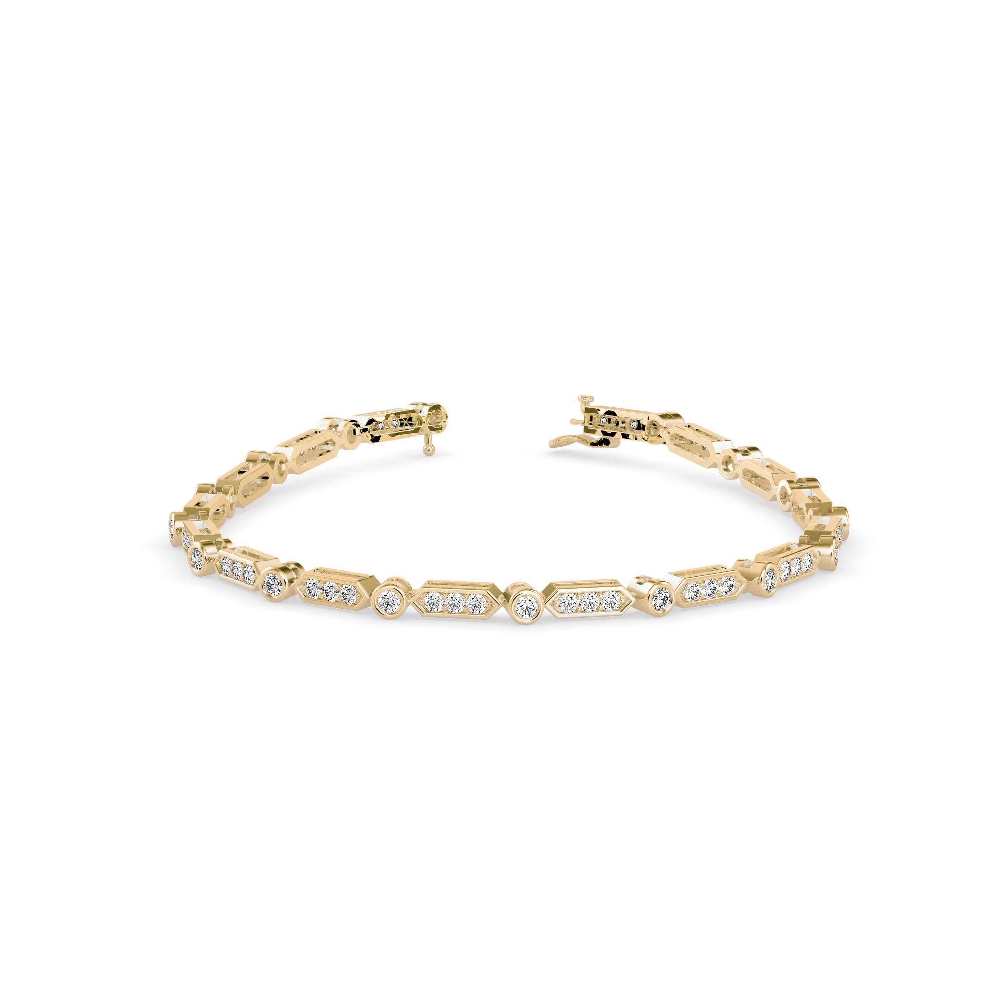 Tycoon Diamond Tennis Bracelet-Golden