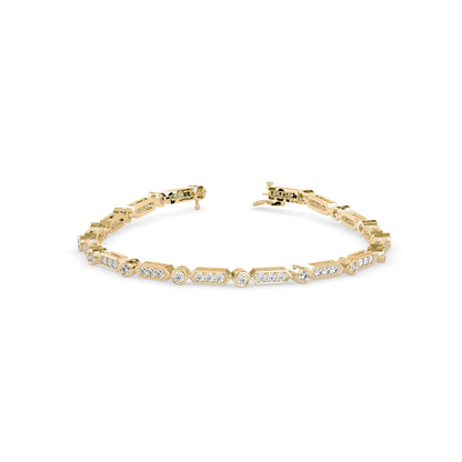 Tycoon Diamond Tennis Bracelet-Golden