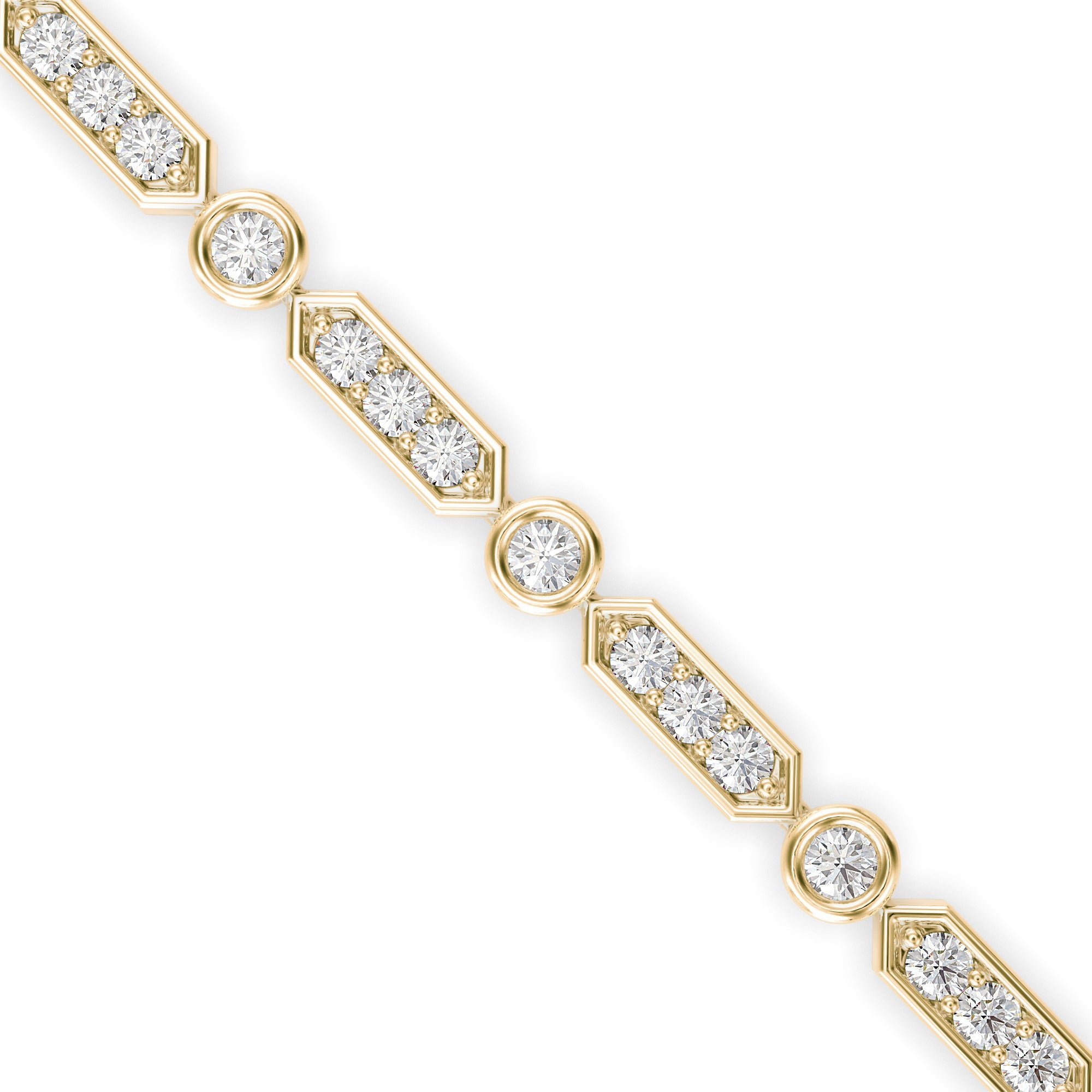 Tycoon Diamond Tennis Bracelet-Golden