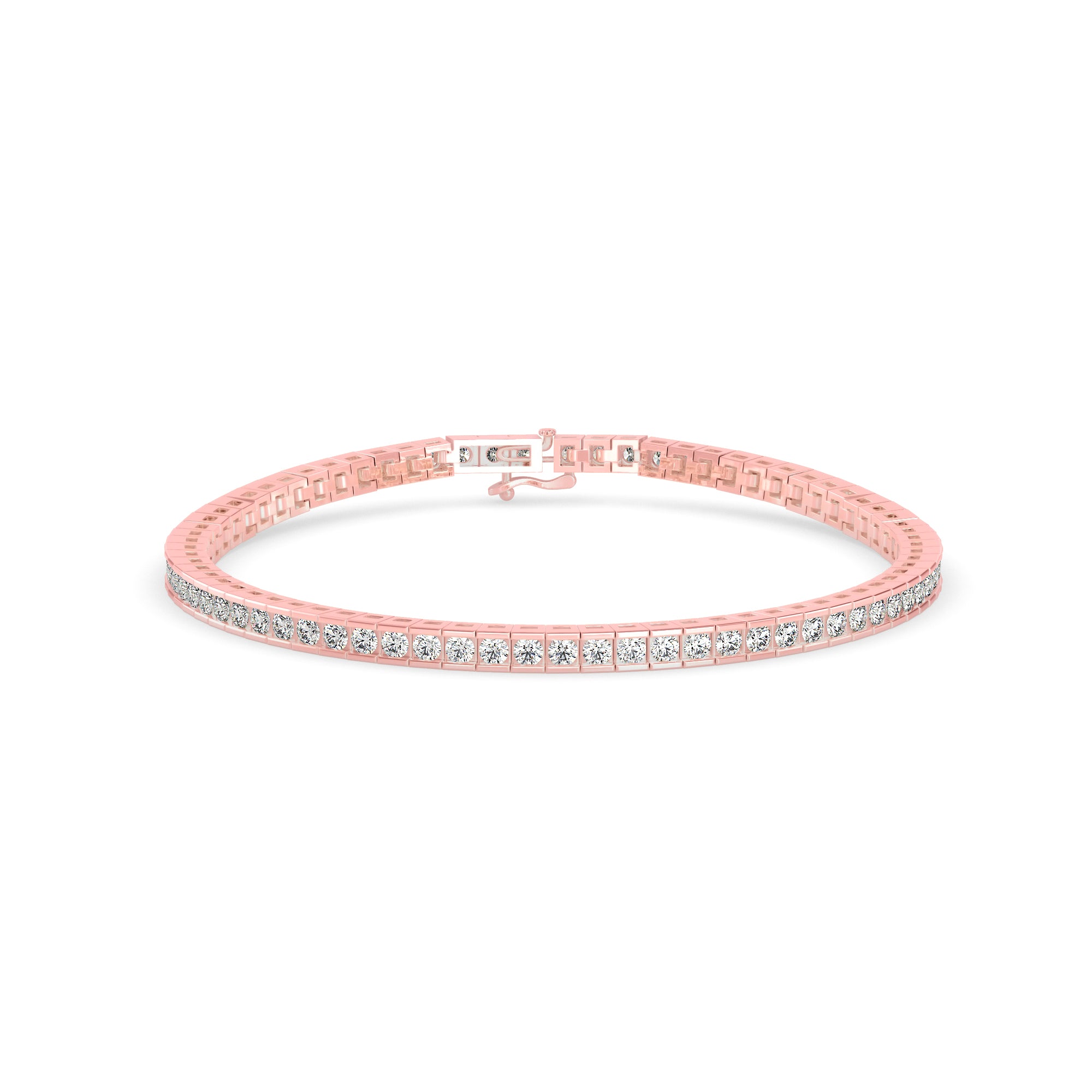 Suppliant Diamond Tennis Bracelet-Rose Gold