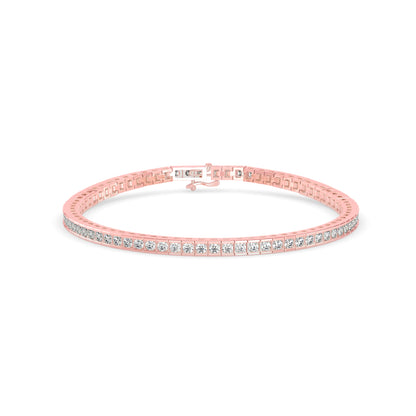 Suppliant Diamond Tennis Bracelet-Rose Gold