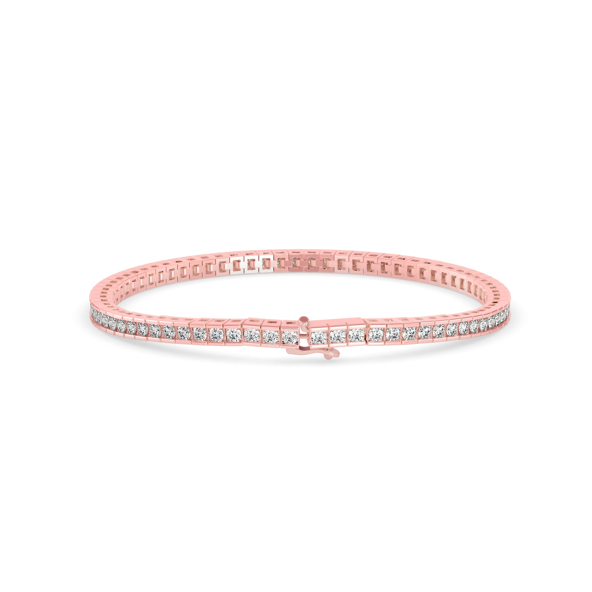 Suppliant Diamond Tennis Bracelet-Rose Gold
