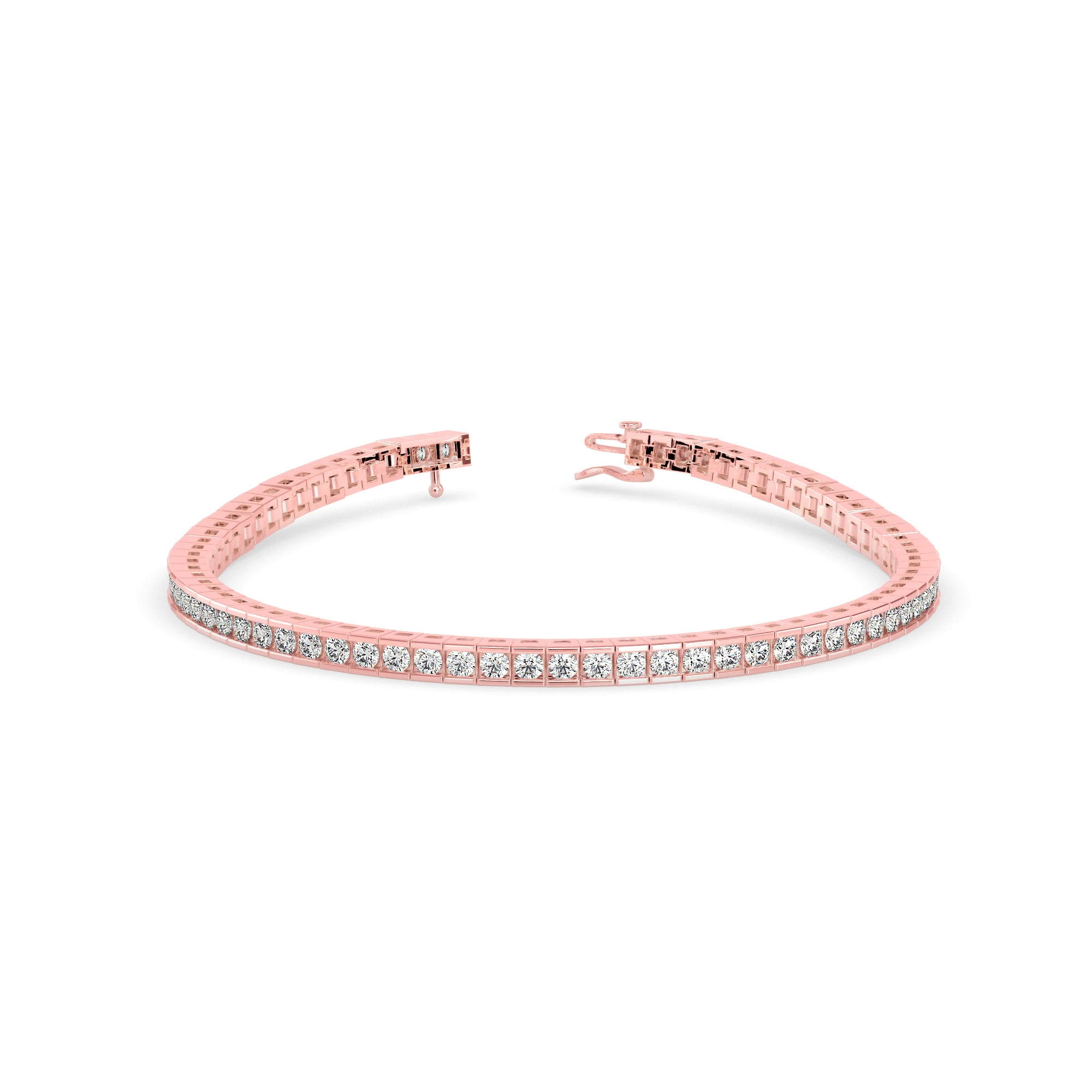 Suppliant Diamond Tennis Bracelet-Rose Gold