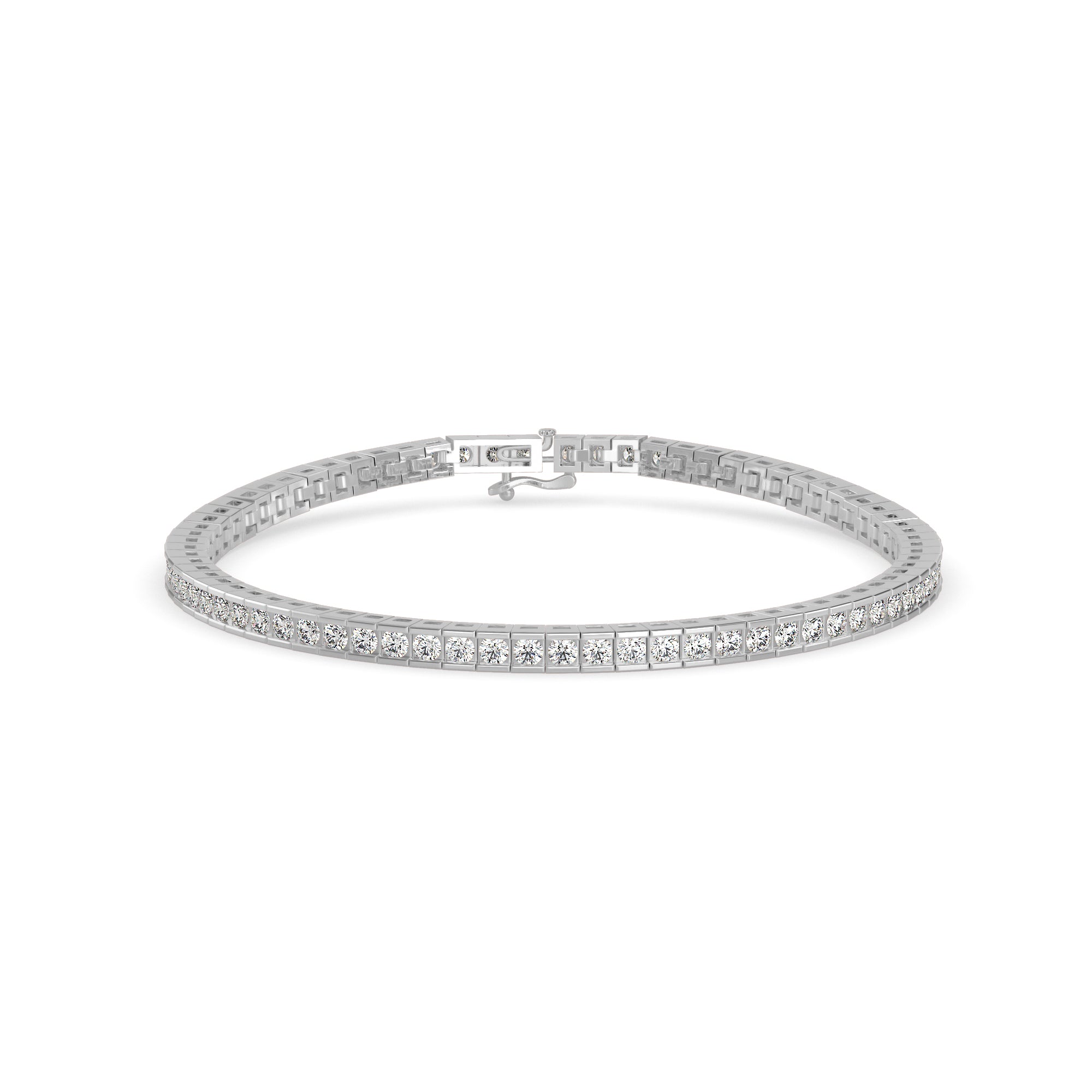 Suppliant Diamond Tennis Bracelet-Silver
