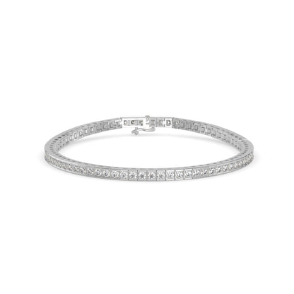 Suppliant Diamond Tennis Bracelet-Silver