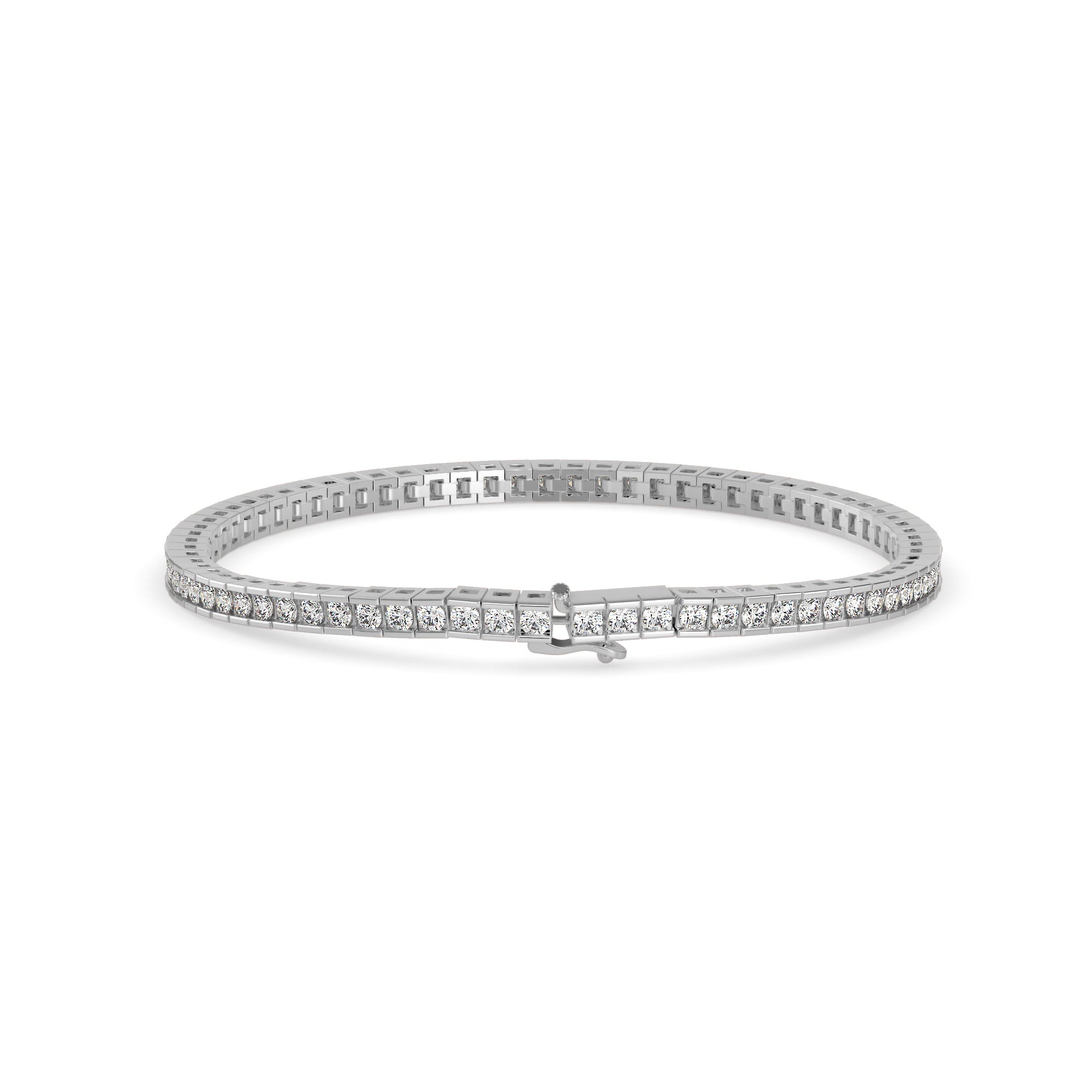 Suppliant Diamond Tennis Bracelet-Silver