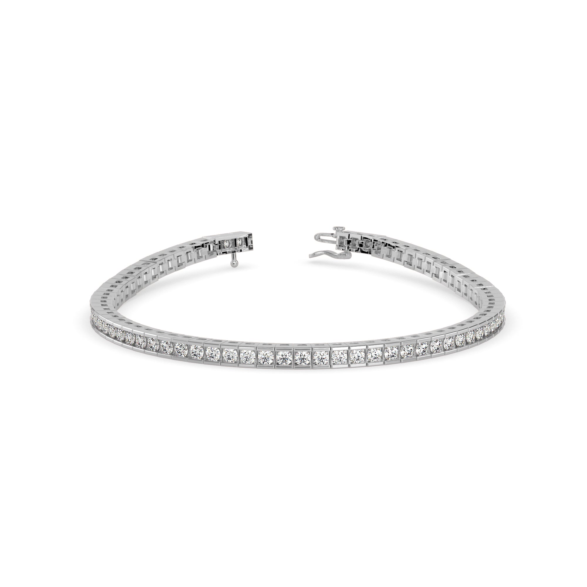 Suppliant Diamond Tennis Bracelet-Silver