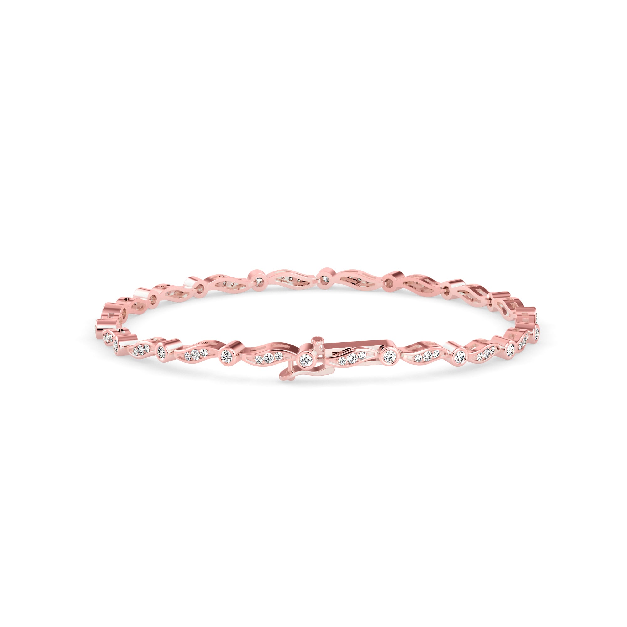 Romio Diamond Tennis Bracelet-Rose Gold