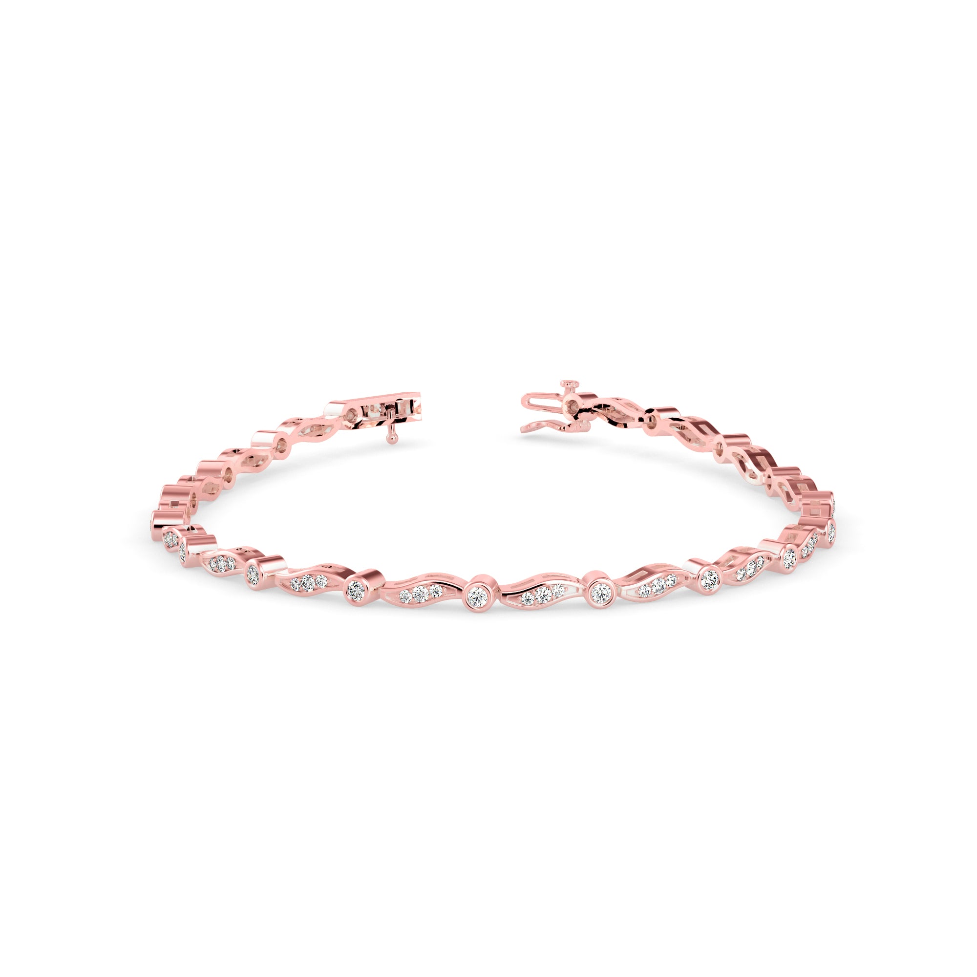 Romio Diamond Tennis Bracelet-Rose Gold