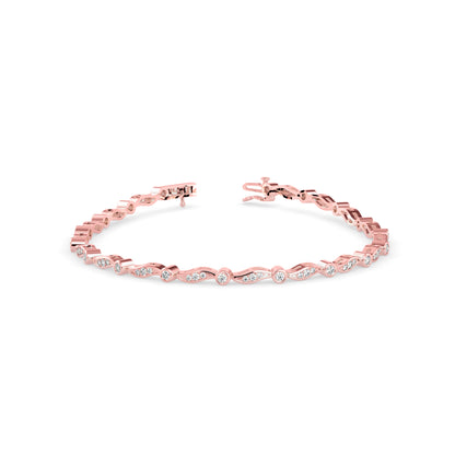 Romio Diamond Tennis Bracelet-Rose Gold