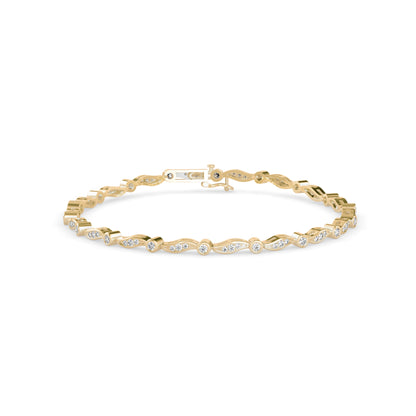 Romio Diamond Tennis Bracelet-Golden