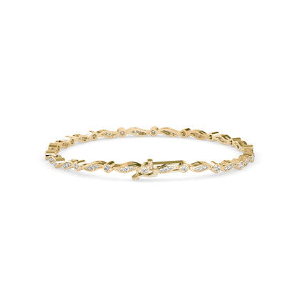 Romio Diamond Tennis Bracelet-Golden