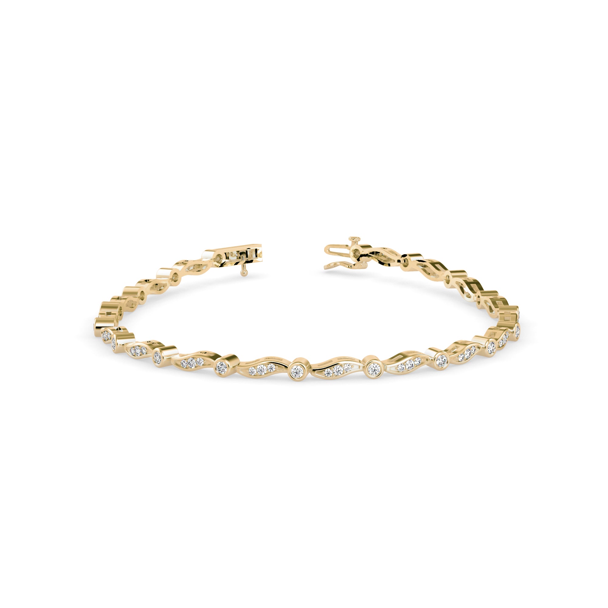 Romio Diamond Tennis Bracelet-Golden