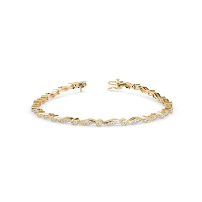 Romio Diamond Tennis Bracelet-Golden