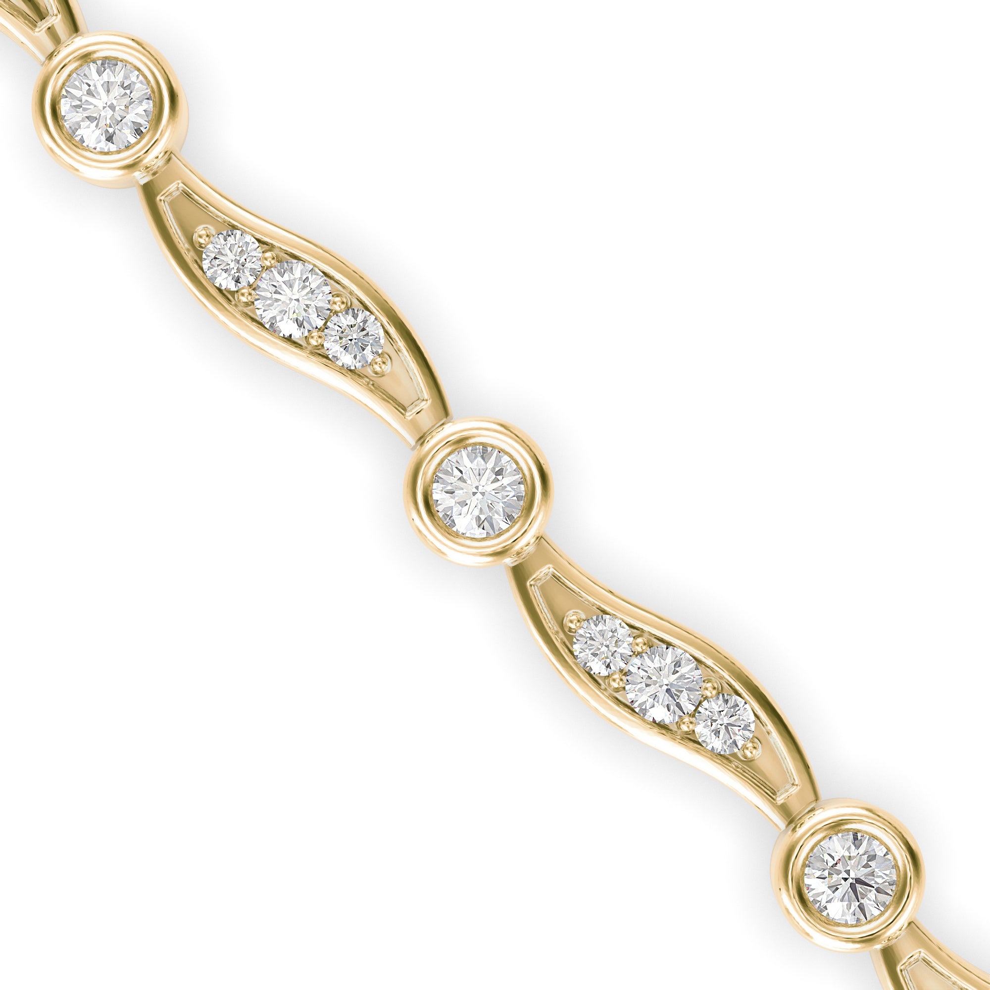 Romio Diamond Tennis Bracelet-Golden