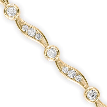 Romio Diamond Tennis Bracelet-Golden