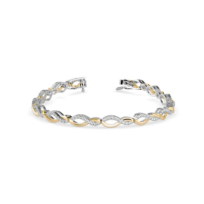 Admirer Diamond Tennis Bracelet-Golden