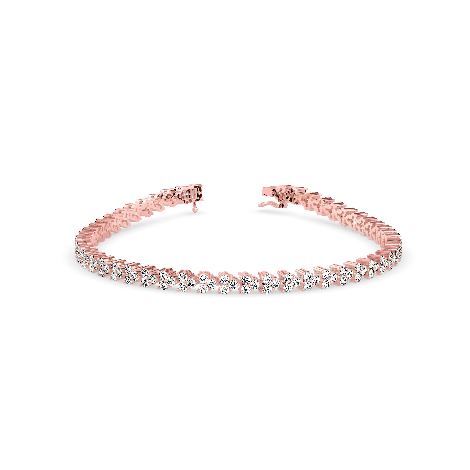 Myraid Diamond Tennis Bracelet-Rose Gold