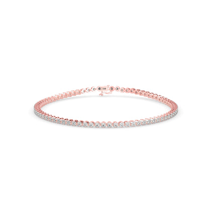 Vague Diamond Tennis Bracelet-Rose Gold