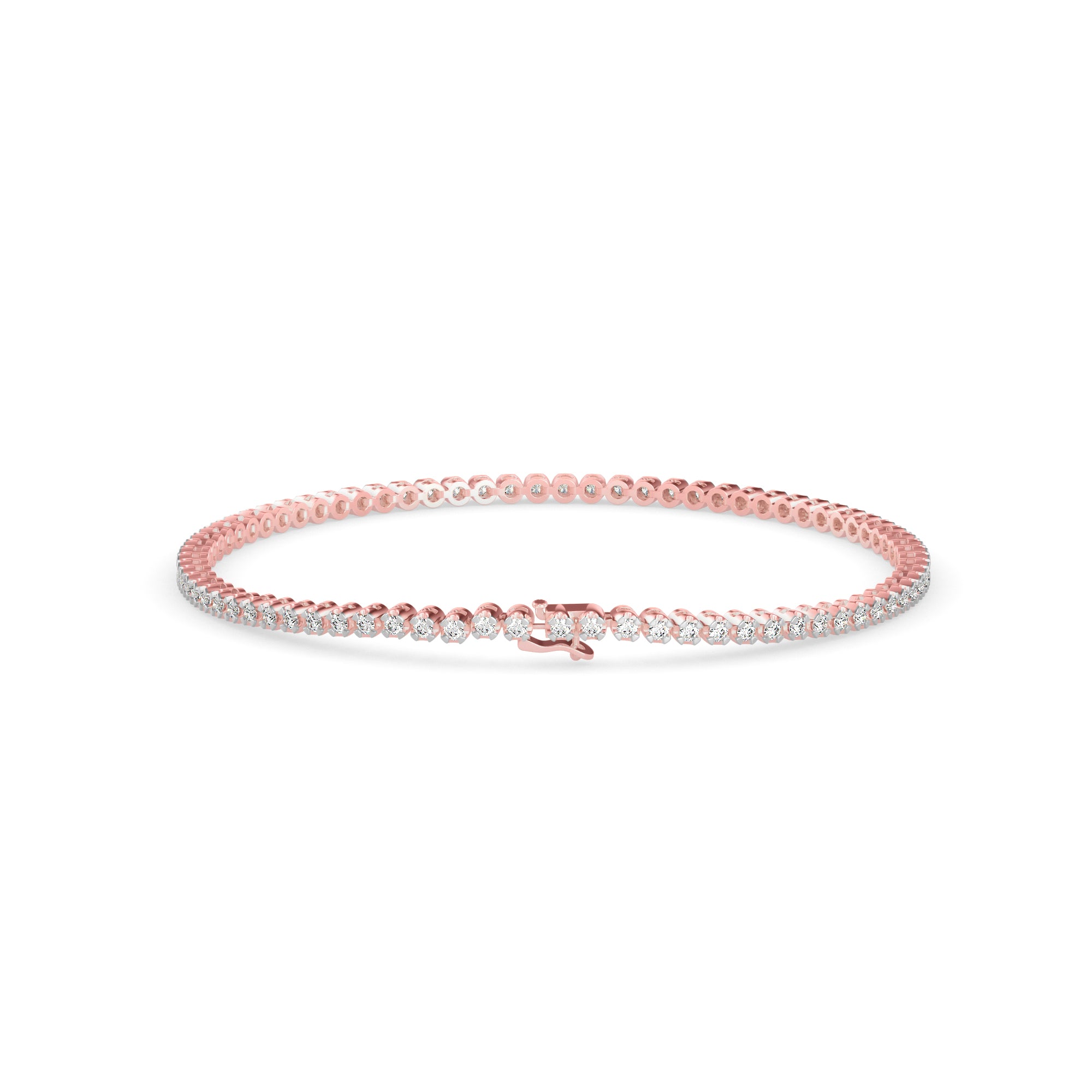 Vague Diamond Tennis Bracelet-Rose Gold