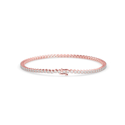 Vague Diamond Tennis Bracelet-Rose Gold