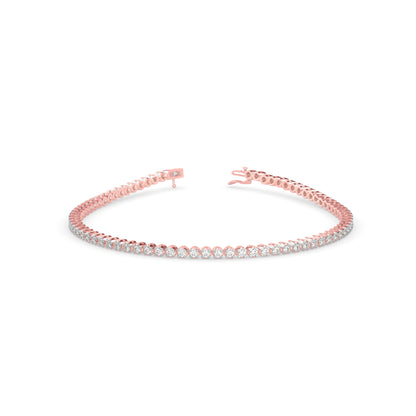 Vague Diamond Tennis Bracelet-Rose Gold