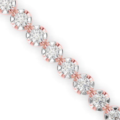 Vague Diamond Tennis Bracelet-Rose Gold