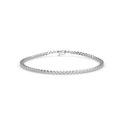 Vague Diamond Tennis Bracelet-Silver