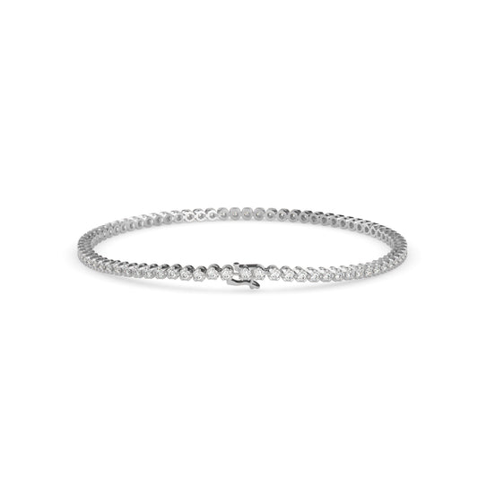 Vague Diamond Tennis Bracelet-Silver