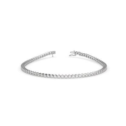 Vague Diamond Tennis Bracelet-Silver