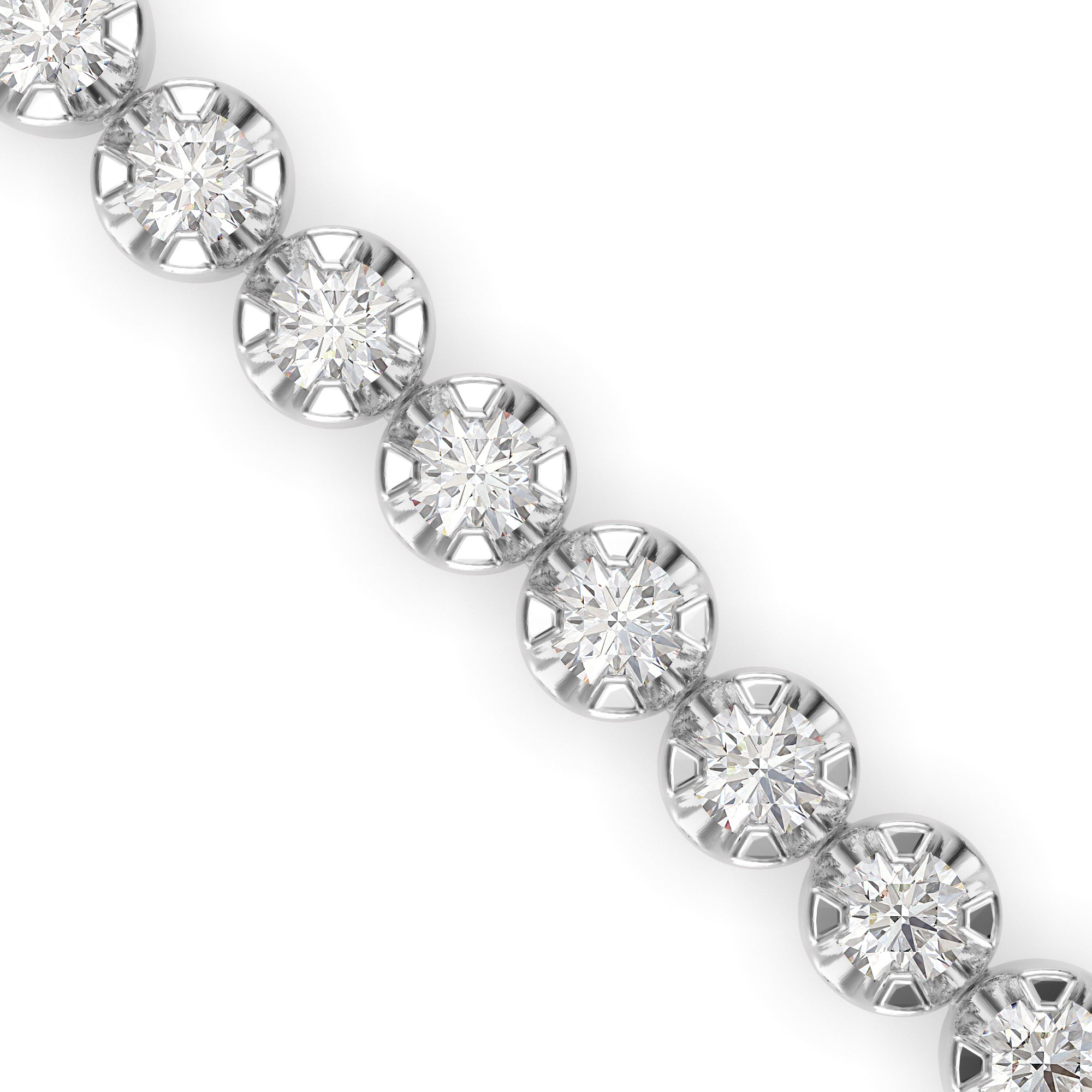 Vague Diamond Tennis Bracelet-Silver