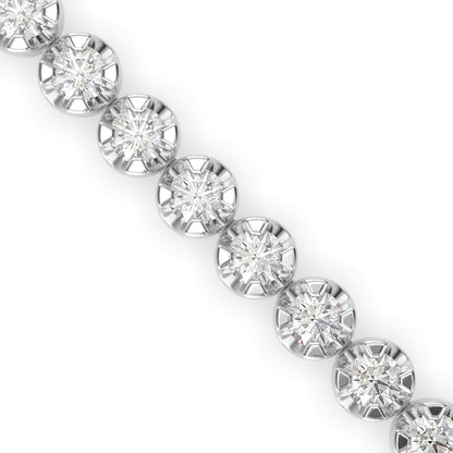 Vague Diamond Tennis Bracelet-Silver