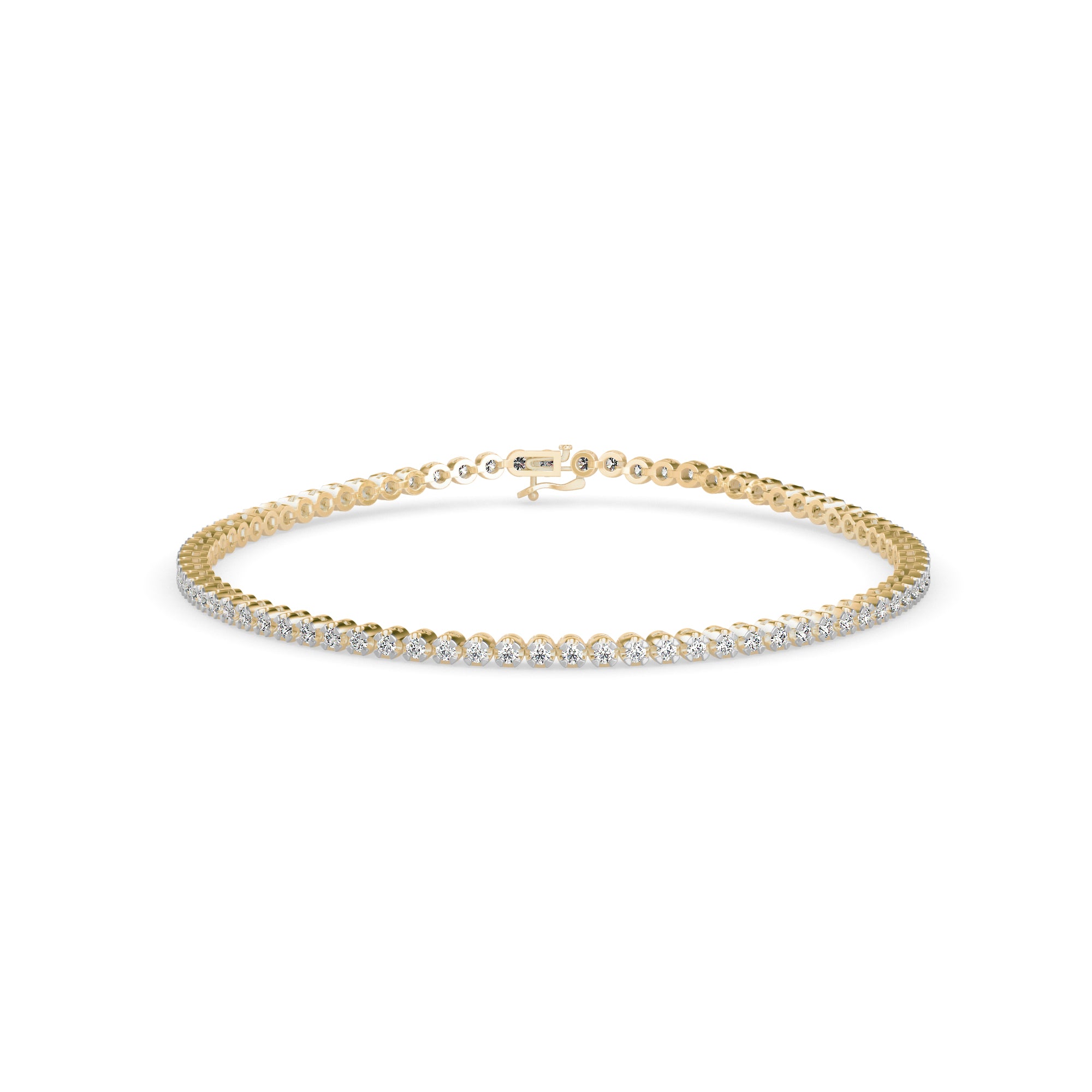 Vague Diamond Tennis Bracelet-Golden