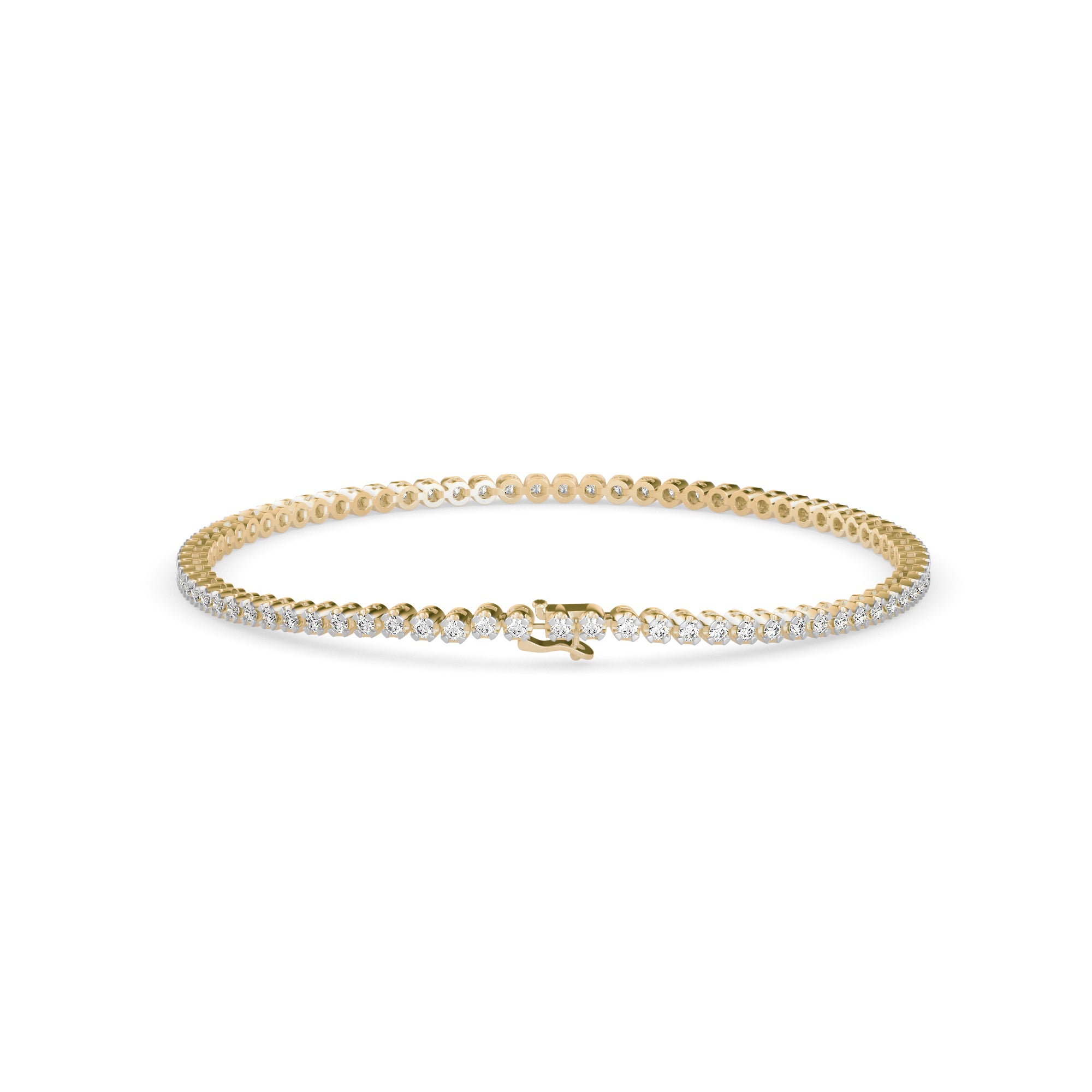 Vague Diamond Tennis Bracelet-Golden