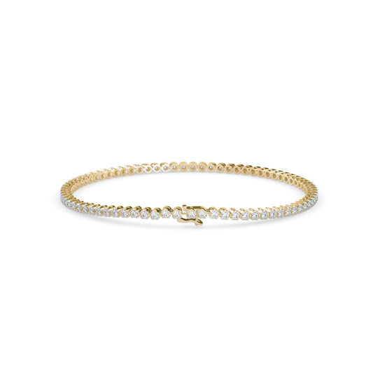 Vague Diamond Tennis Bracelet-Golden