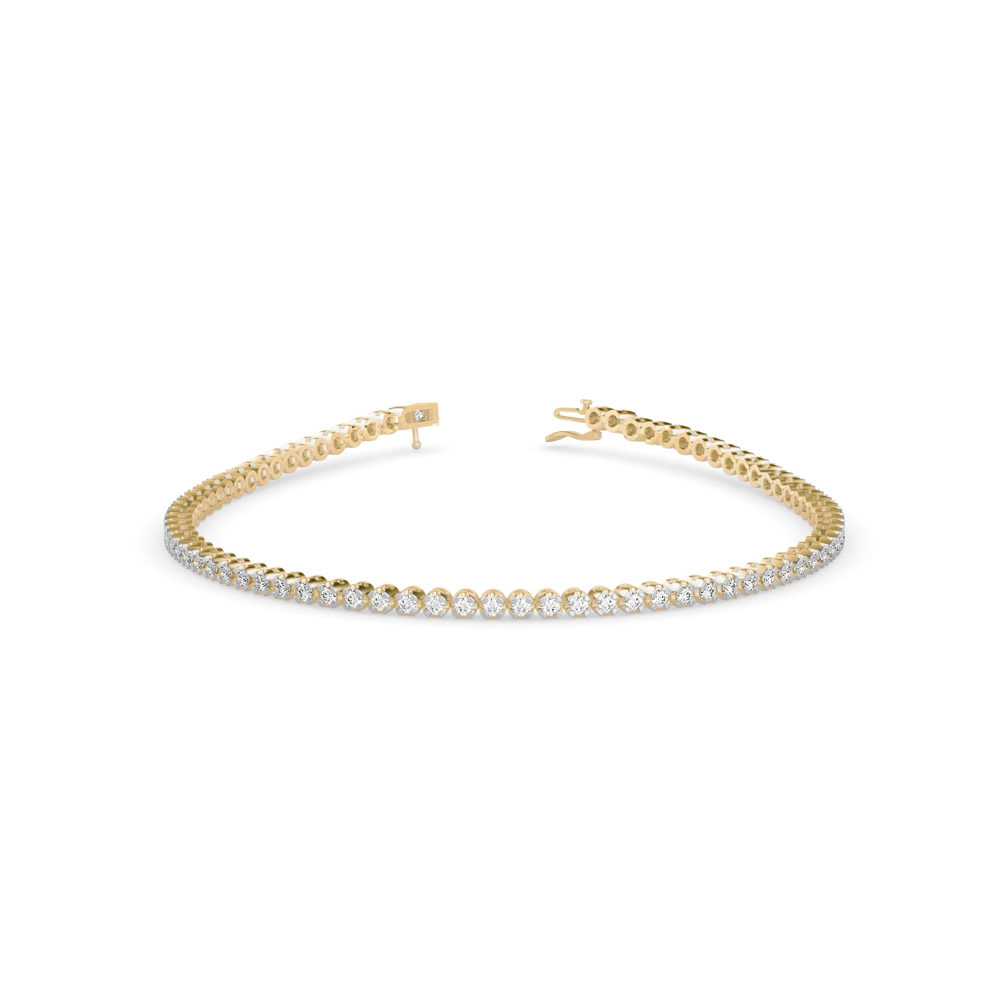 Vague Diamond Tennis Bracelet-Golden