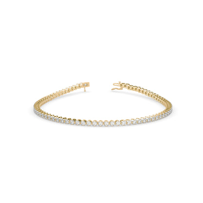 Vague Diamond Tennis Bracelet-Golden