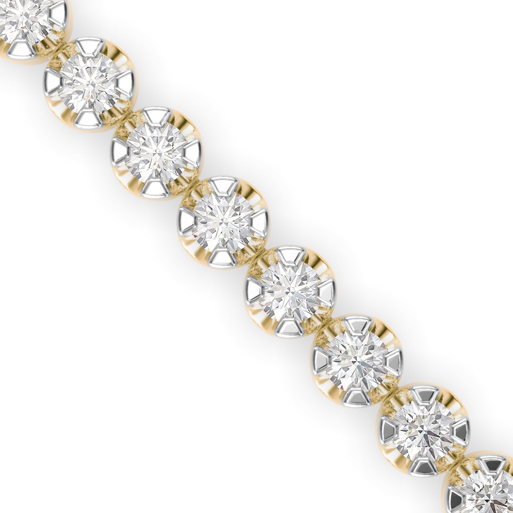 Vague Diamond Tennis Bracelet-Golden